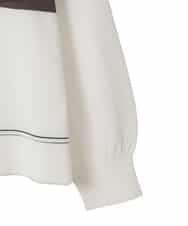 RLFED30420 HIROKO BIS GRANDE(ヒロコ ビス グランデ) 花刺繍ブロッキングデザインカーディガン ホワイト