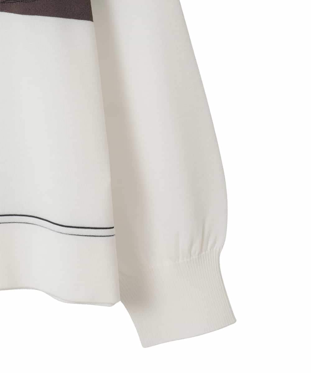 RLFED30420 HIROKO BIS GRANDE(ヒロコ ビス グランデ) 花刺繍ブロッキングデザインカーディガン ホワイト