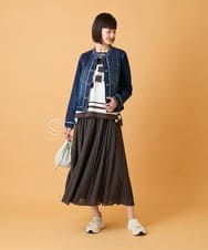 RLFED31390 HIROKO BIS GRANDE(ヒロコ ビス グランデ) 【大きいサイズ】花刺繍フレーム配色デザインプルオーバー ホワイト