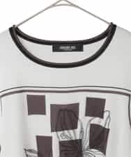 RLFED31390 HIROKO BIS GRANDE(ヒロコ ビス グランデ) 花刺繍フレーム配色デザインプルオーバー ホワイト