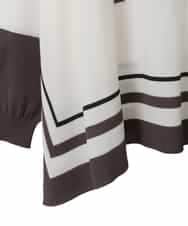 RLFED31390 HIROKO BIS GRANDE(ヒロコ ビス グランデ) 花刺繍フレーム配色デザインプルオーバー ホワイト