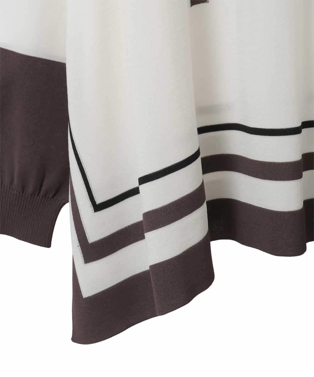 RLFED31390 HIROKO BIS GRANDE(ヒロコ ビス グランデ) 花刺繍フレーム配色デザインプルオーバー ホワイト