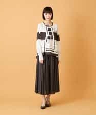 RLFED31390 HIROKO BIS GRANDE(ヒロコ ビス グランデ) 【大きいサイズ】花刺繍フレーム配色デザインプルオーバー ホワイト