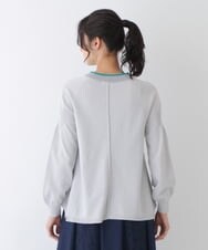 RLFES11290 HIROKO BIS GRANDE(ヒロコ ビス グランデ) 【洗える】フレアヘム配色ニットプルオーバー グリーン