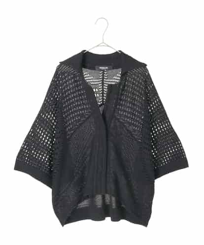 RLFFD40360 HIROKO BIS GRANDE 【大きいサイズ】ざっくりメッシュニットカーディガン