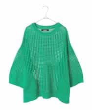 RLFFD41320 HIROKO BIS GRANDE(ヒロコ ビス グランデ) ざっくりメッシュニットプルオーバー グリーン