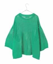 RLFFD41320 HIROKO BIS GRANDE(ヒロコ ビス グランデ) ざっくりメッシュニットプルオーバー グリーン