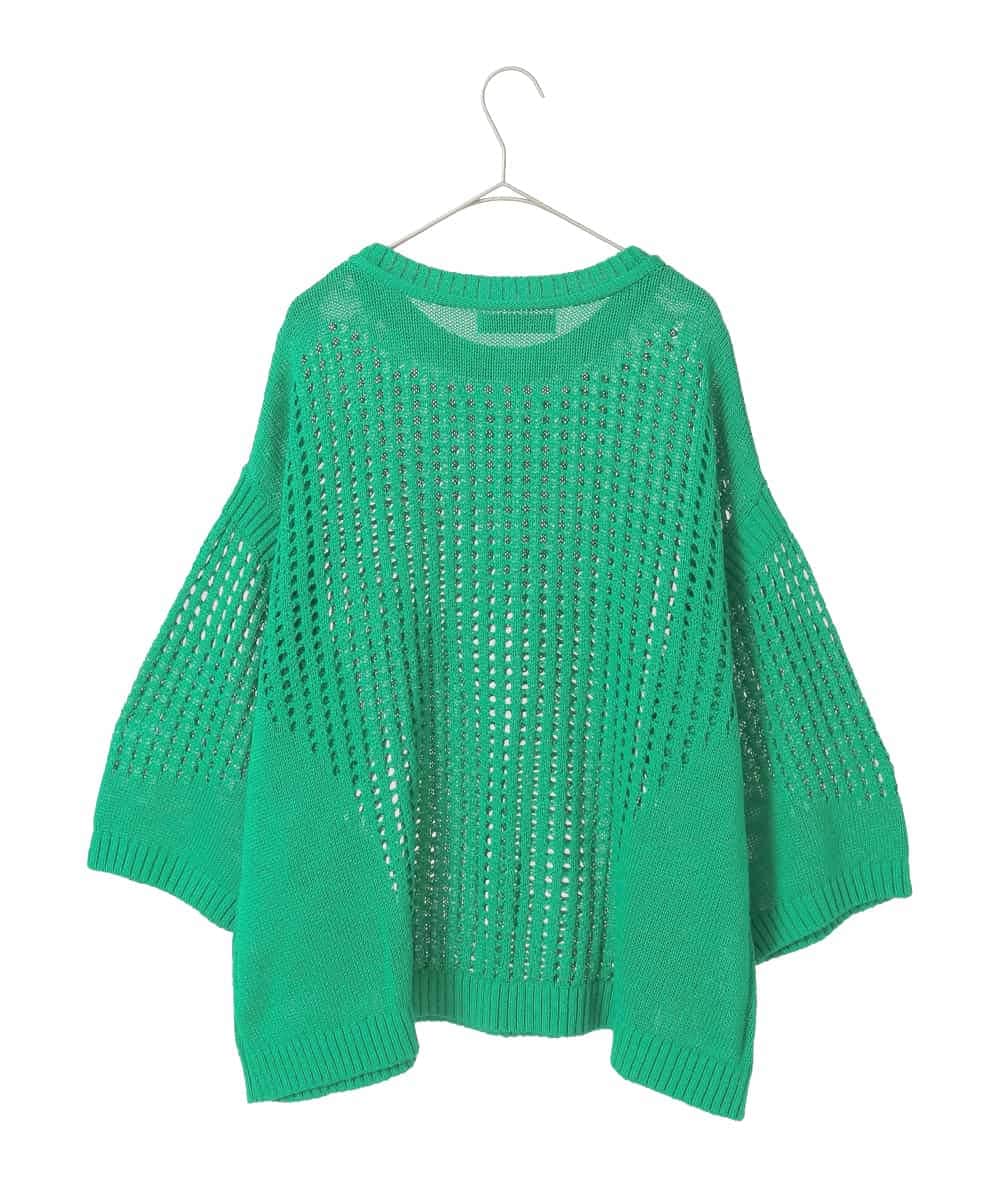 RLFFD41320 HIROKO BIS GRANDE(ヒロコ ビス グランデ) ざっくりメッシュニットプルオーバー グリーン