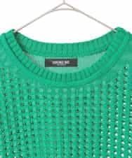 RLFFD41320 HIROKO BIS GRANDE(ヒロコ ビス グランデ) ざっくりメッシュニットプルオーバー グリーン