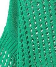 RLFFD41320 HIROKO BIS GRANDE(ヒロコ ビス グランデ) ざっくりメッシュニットプルオーバー グリーン