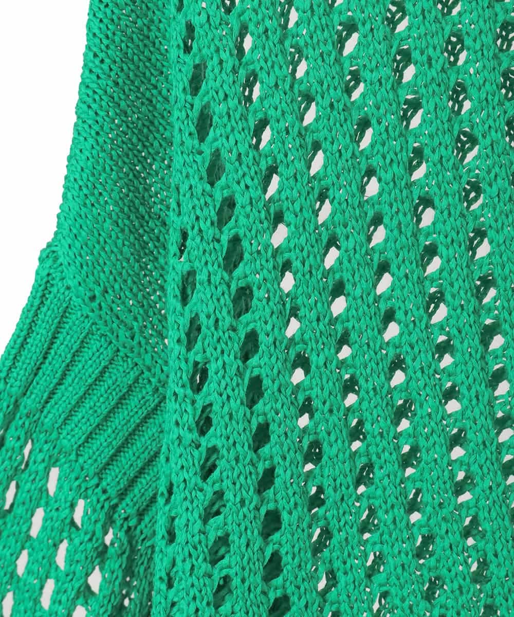 RLFFD41320 HIROKO BIS GRANDE(ヒロコ ビス グランデ) ざっくりメッシュニットプルオーバー グリーン
