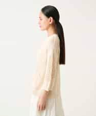 RLFFD41320 HIROKO BIS GRANDE(ヒロコ ビス グランデ) ざっくりメッシュニットプルオーバー グリーン