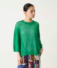 RLFFD41320 HIROKO BIS GRANDE(ヒロコ ビス グランデ) ざっくりメッシュニットプルオーバー グリーン