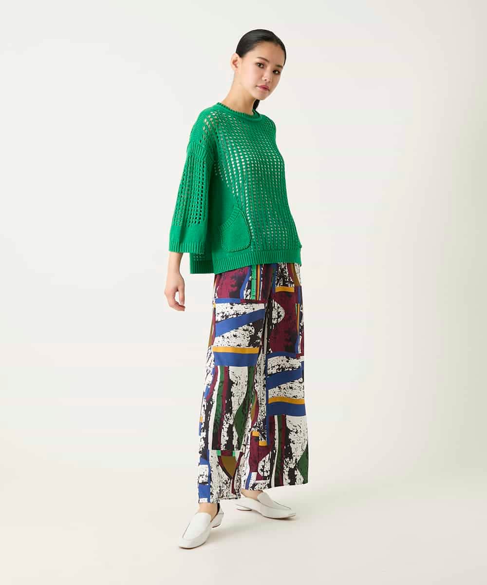RLFFD41320 HIROKO BIS GRANDE(ヒロコ ビス グランデ) ざっくりメッシュニットプルオーバー グリーン