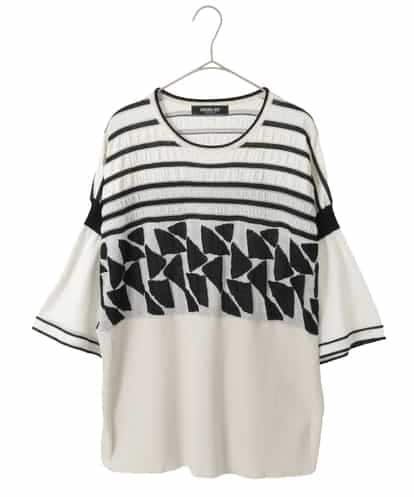 RLFFD47320 HIROKO BIS GRANDE フクレジャカードデザインニットプルオーバー