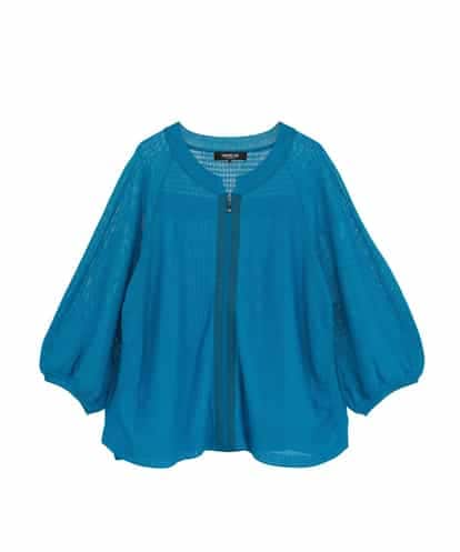 RLFFD48330 HIROKO BIS GRANDE 【大きいサイズ】リブポイントコンパクトニットカーディガン /洗える