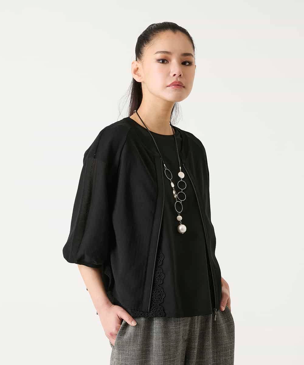 RLFFD48330 HIROKO BIS GRANDE(ヒロコ ビス グランデ) リブポイントコンパクトニットカーディガン ライトブルー