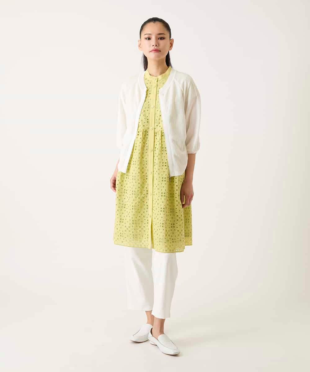 RLFFD48330 HIROKO BIS GRANDE(ヒロコ ビス グランデ) リブポイントコンパクトニットカーディガン ライトブルー