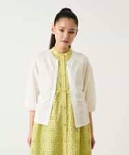 RLFFD48330 HIROKO BIS GRANDE(ヒロコ ビス グランデ) リブポイントコンパクトニットカーディガン ホワイト