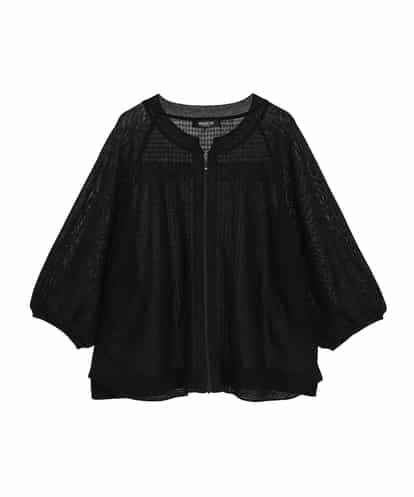 RLFFD48330 HIROKO BIS GRANDE 【大きいサイズ】リブポイントコンパクトニットカーディガン /洗える