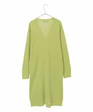 RLFGE50360 HIROKO BIS GRANDE(ヒロコ ビス グランデ) 【大きいサイズ】メタリックヤーンロングニットカーディガン イエロー