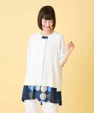 RLFGE60320 HIROKO BIS GRANDE(ヒロコ ビス グランデ) 【先行予約/大きいサイズ】リブデザインライトニットカーディガン ホワイト