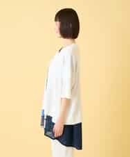 RLFGE60320 HIROKO BIS GRANDE(ヒロコ ビス グランデ) 【先行予約/大きいサイズ】リブデザインライトニットカーディガン ホワイト