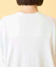 RLFGE60320 HIROKO BIS GRANDE(ヒロコ ビス グランデ) 【先行予約/大きいサイズ】リブデザインライトニットカーディガン ホワイト