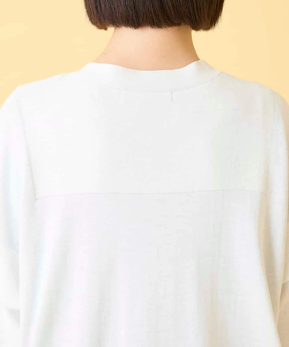 RLFGE60320 HIROKO BIS GRANDE(ヒロコ ビス グランデ) 【先行予約/大きいサイズ】リブデザインライトニットカーディガン ホワイト