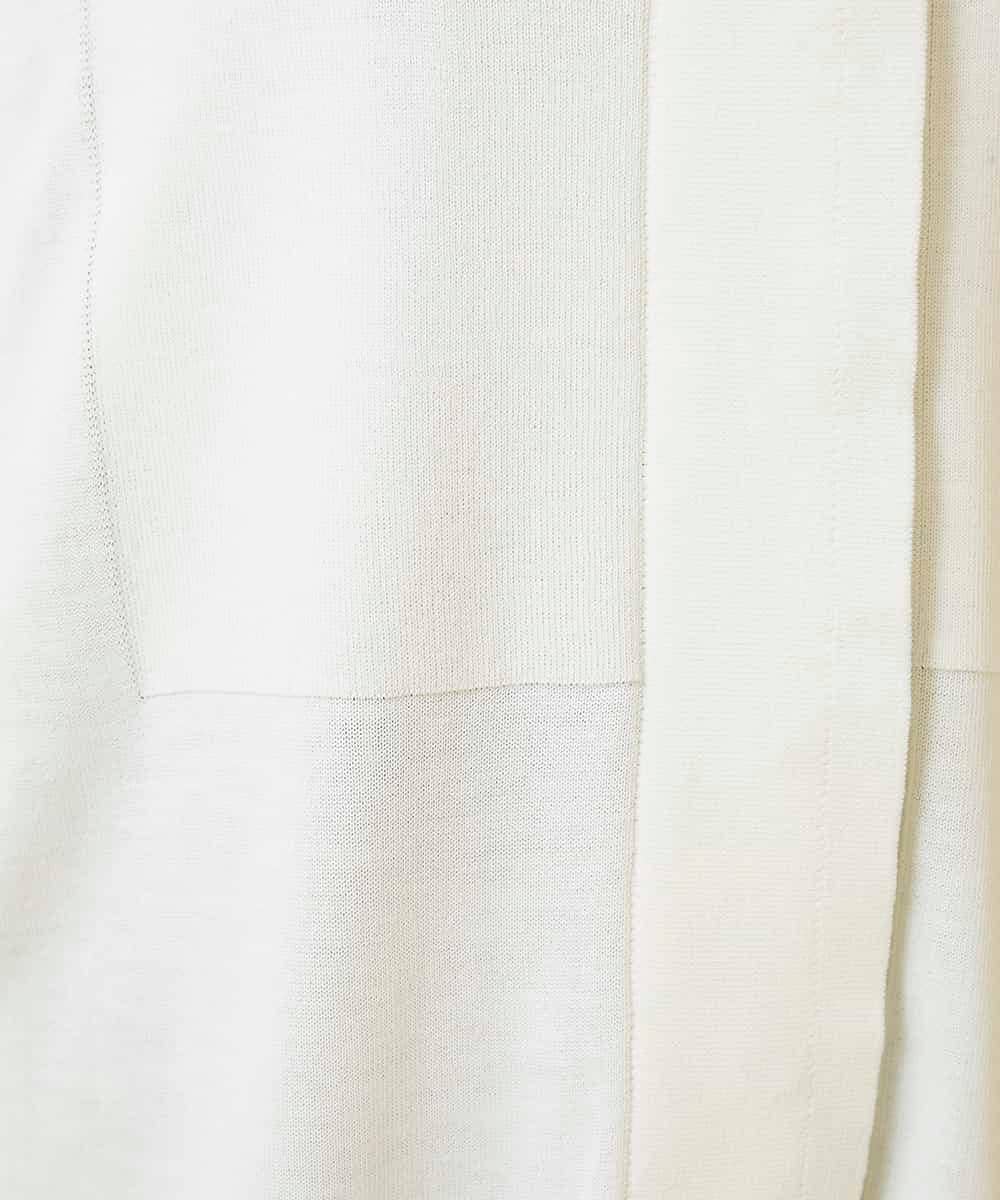 RLFGE60320 HIROKO BIS GRANDE(ヒロコ ビス グランデ) 【先行予約/大きいサイズ】リブデザインライトニットカーディガン ホワイト