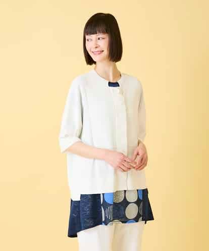 RLFGE60320 HIROKO BIS GRANDE 【先行予約/大きいサイズ】リブデザインライトニットカーディガン