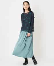RLFJS02360 HIROKO BIS GRANDE(ヒロコ ビス グランデ) 【洗える】ドット柄シアーニットプルオーバー ネイビー