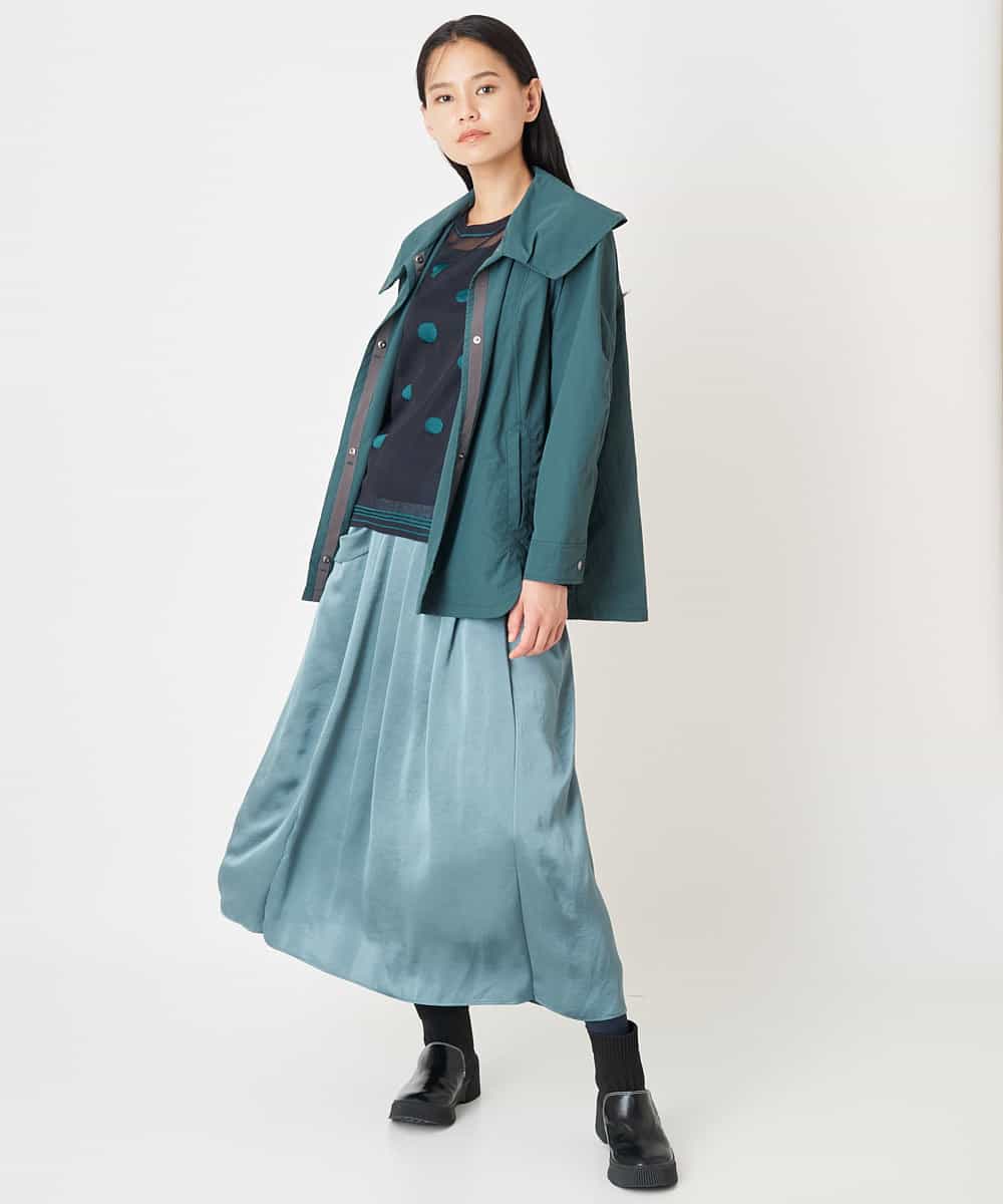 RLFJS02360 HIROKO BIS GRANDE(ヒロコ ビス グランデ) 【洗える】ドット柄シアーニットプルオーバー ネイビー