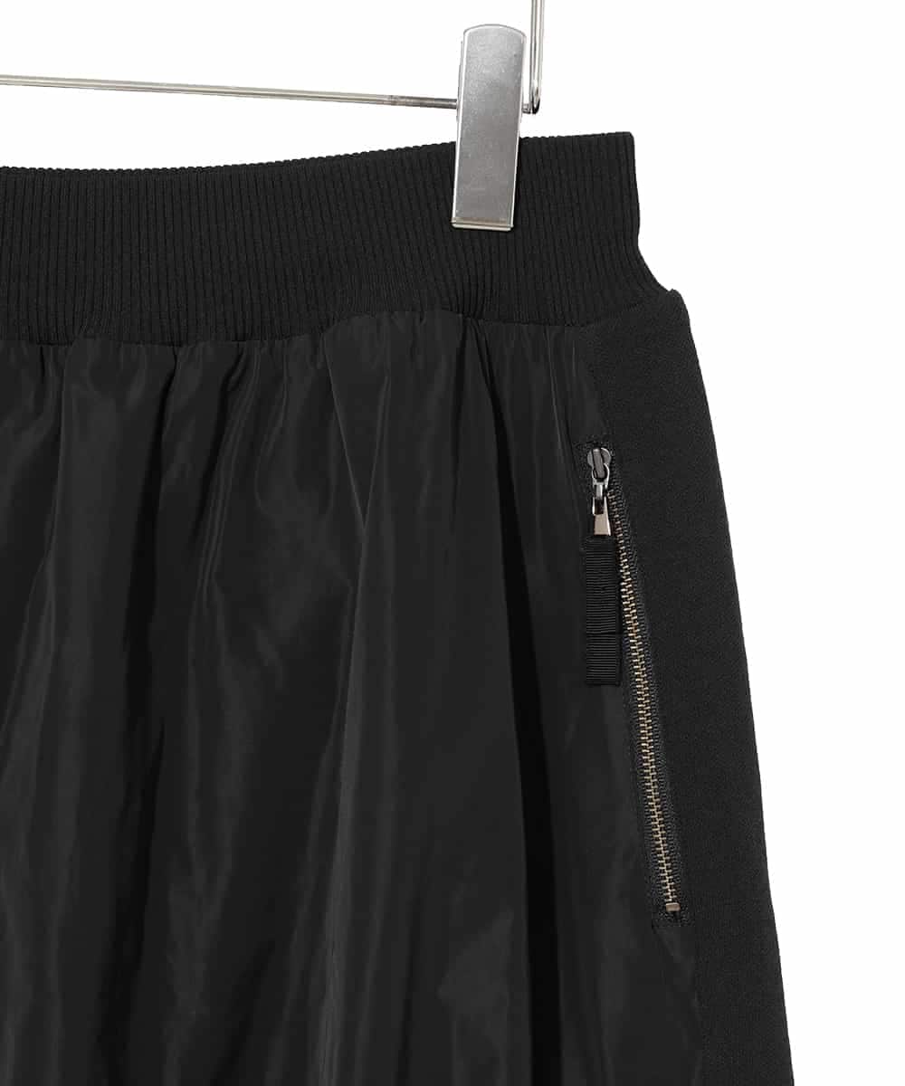 RLGAD32420 HIROKO BIS GRANDE(ヒロコ ビス グランデ) 【大きいサイズ】異素材ジョイントニットスカート ブラック