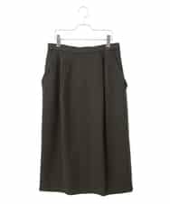 RLHAB20250 HIROKO BIS GRANDE(ヒロコ ビス グランデ) 【大きいサイズ】カシミヤタッチタックデザインスカート /洗える カーキ