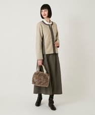 RLHAD28280 HIROKO BIS GRANDE(ヒロコ ビス グランデ) 【大きいサイズ】ステッチデザインフレアスカート /洗える ブラック