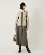 RLHAD28280 HIROKO BIS GRANDE(ヒロコ ビス グランデ) 【大きいサイズ】ステッチデザインフレアスカート /洗える ブラック