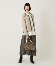 RLHAD28280 HIROKO BIS GRANDE(ヒロコ ビス グランデ) 【大きいサイズ】ステッチデザインフレアスカート /洗える ブラック