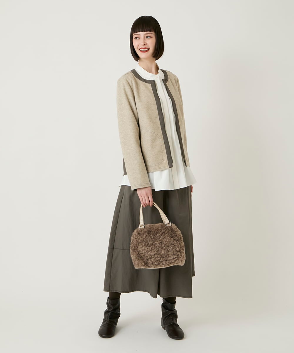 RLHAD28280 HIROKO BIS GRANDE(ヒロコ ビス グランデ) 【大きいサイズ】ステッチデザインフレアスカート /洗える ブラック