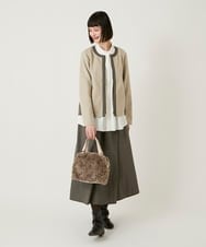 RLHAD28280 HIROKO BIS GRANDE(ヒロコ ビス グランデ) 【大きいサイズ】ステッチデザインフレアスカート /洗える ブラック