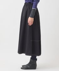 RLHAD28280 HIROKO BIS GRANDE(ヒロコ ビス グランデ) 【大きいサイズ】ステッチデザインフレアスカート /洗える ブラック