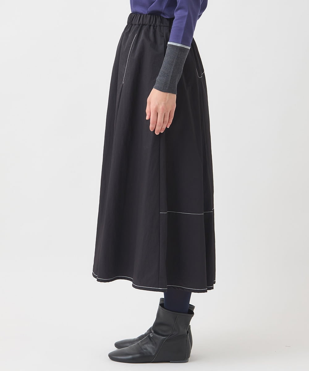 RLHAD28280 HIROKO BIS GRANDE(ヒロコ ビス グランデ) 【大きいサイズ】ステッチデザインフレアスカート /洗える ブラック