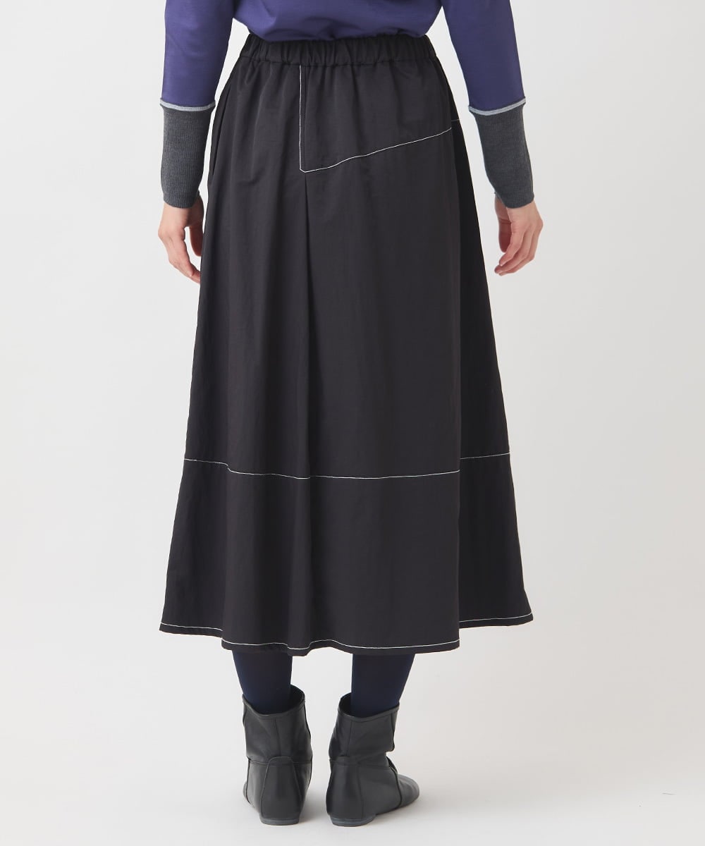 RLHAD28280 HIROKO BIS GRANDE(ヒロコ ビス グランデ) 【大きいサイズ】ステッチデザインフレアスカート /洗える ブラック