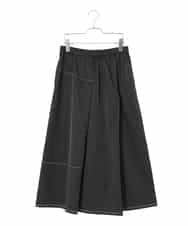 RLHAD28280 HIROKO BIS GRANDE(ヒロコ ビス グランデ) 【大きいサイズ】ステッチデザインフレアスカート /洗える ブラック