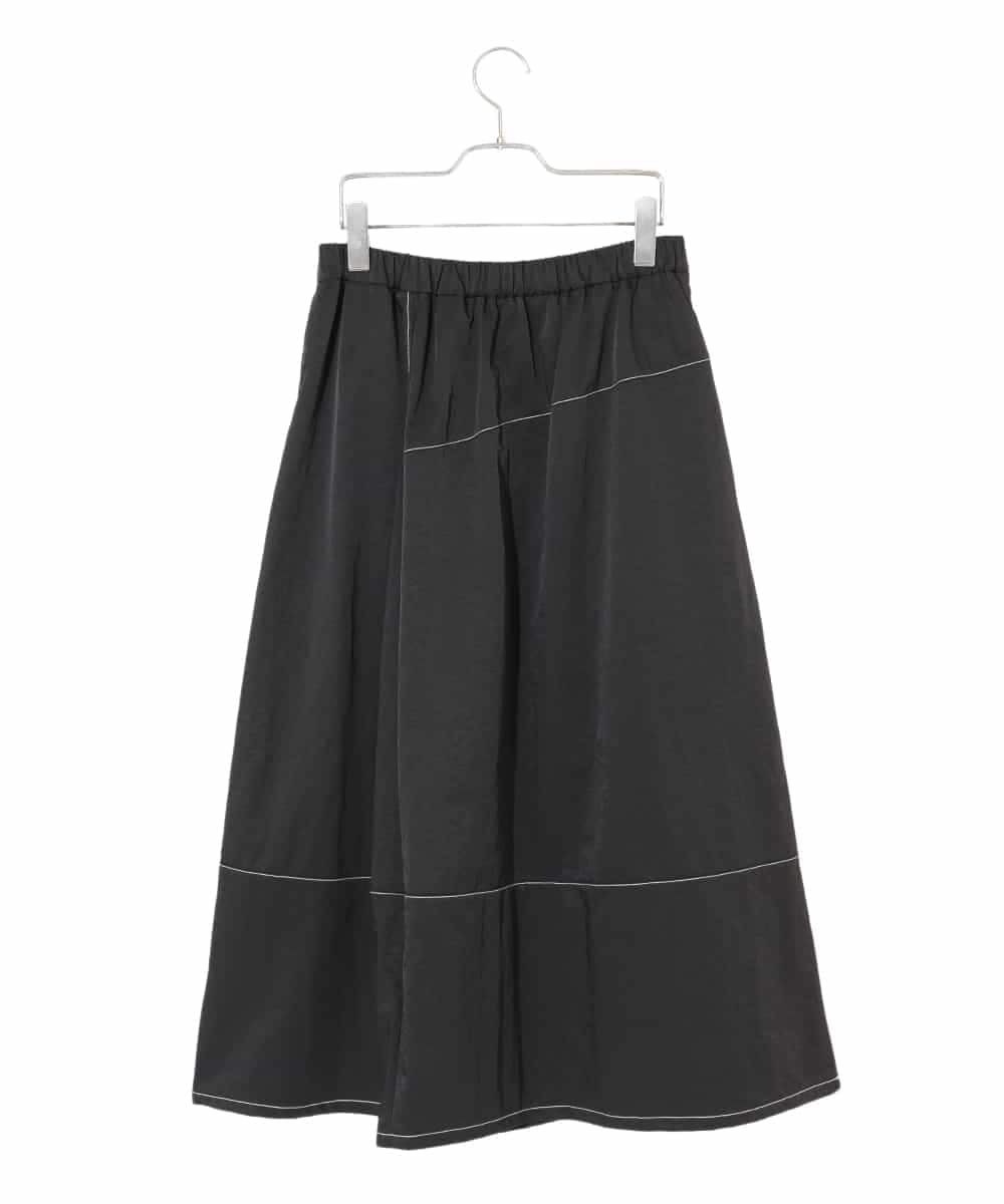 RLHAD28280 HIROKO BIS GRANDE(ヒロコ ビス グランデ) 【大きいサイズ】ステッチデザインフレアスカート /洗える ブラック