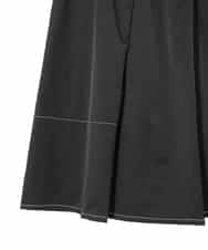 RLHAD28280 HIROKO BIS GRANDE(ヒロコ ビス グランデ) 【大きいサイズ】ステッチデザインフレアスカート /洗える ブラック