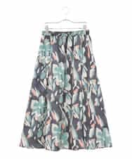 RLHAE37310 HIROKO BIS GRANDE(ヒロコ ビス グランデ) デジタルフラワープリントスカート グリーン