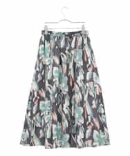 RLHAE37310 HIROKO BIS GRANDE(ヒロコ ビス グランデ) デジタルフラワープリントスカート グリーン