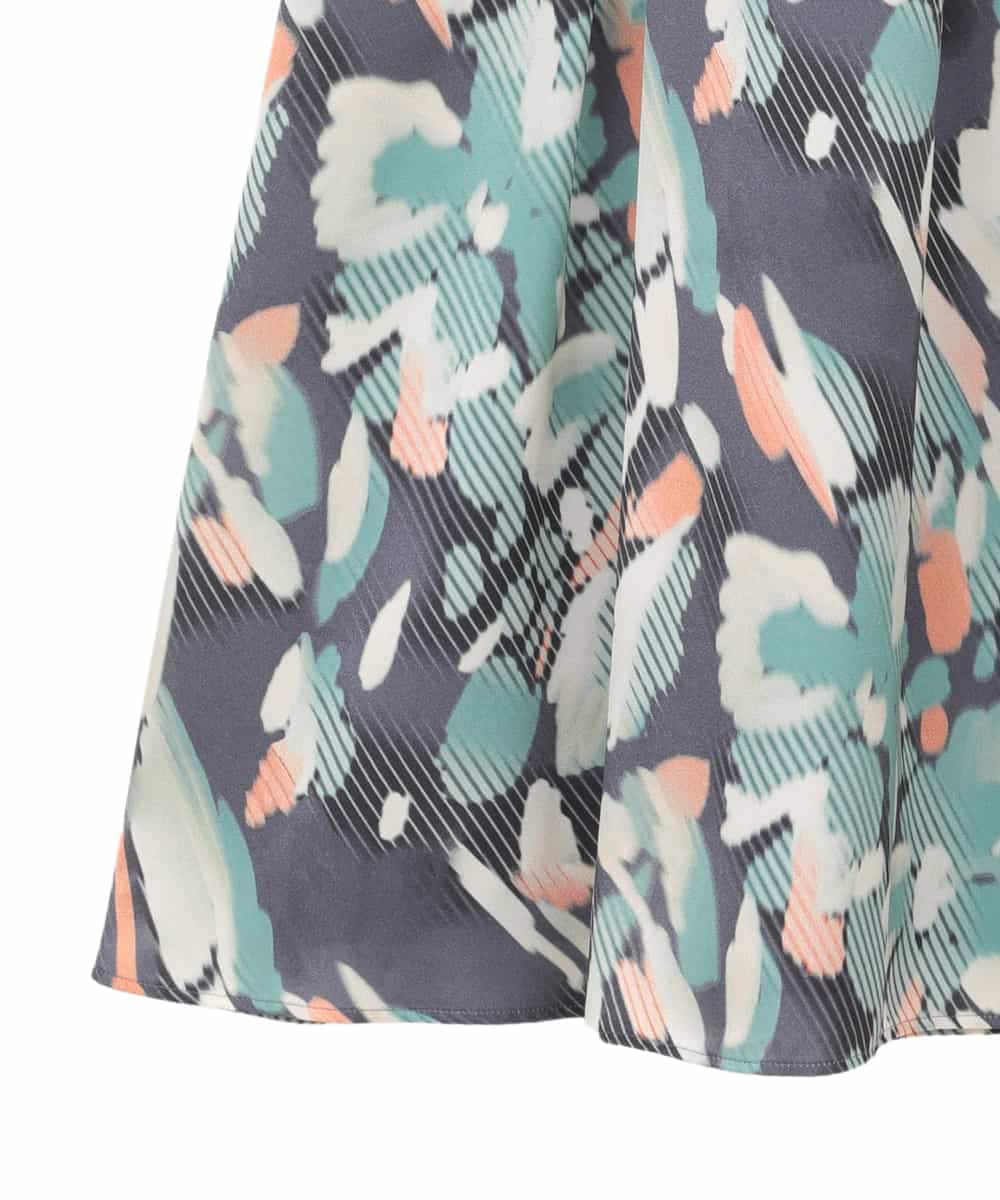 RLHAE37310 HIROKO BIS GRANDE(ヒロコ ビス グランデ) デジタルフラワープリントスカート グリーン