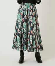 RLHAE37310 HIROKO BIS GRANDE(ヒロコ ビス グランデ) デジタルフラワープリントスカート グリーン